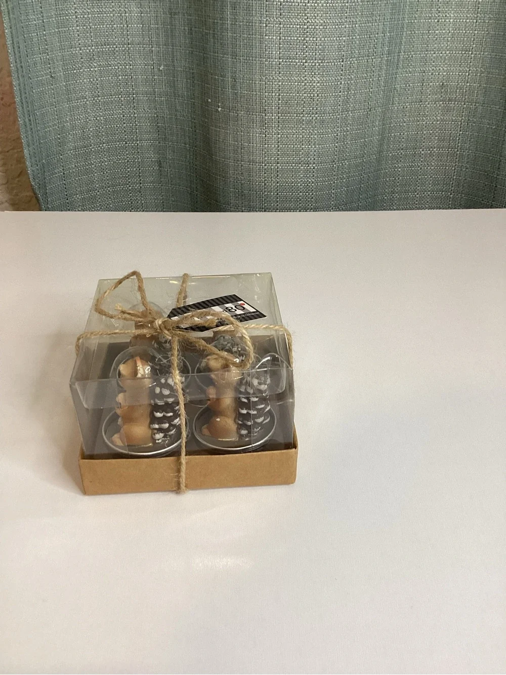 NWT One Hundred 80 Degrees Decorative Squirrel Tea Light Candles Gift Set Of 4